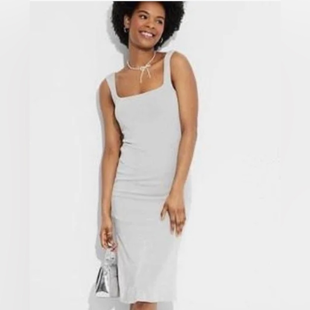 Women's Midi Knit tank Dress - Silver/Gray - Wild Fable - Size Large NEW!